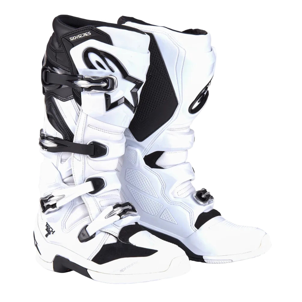 Alpinestars Tech 7 Boots 2025 White/Black Motocross Boots – SGI