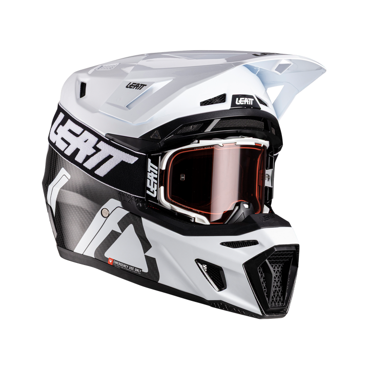 Leatt Helmet Kit Moto 9.5 Carbon/White with 6.5 Iriz Goggle – SGI