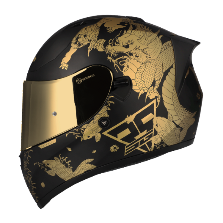 SGI Seca Katana Black/Gold Motorcycle Helmet