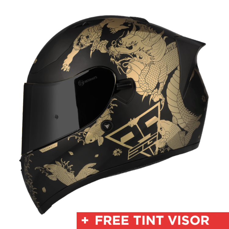 black and gold motorcycle helmet SGI Seca Katana Black/Gold Motorcycle Helmet