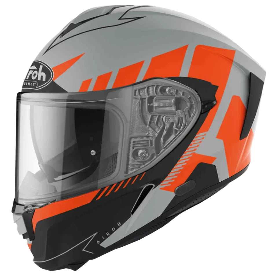 Airoh Spark Rise Grey/Orange Motorcycle Helmet Helmets South