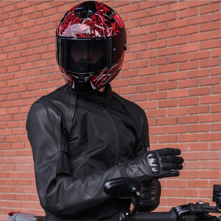 Motorbike helmet and outlet gloves