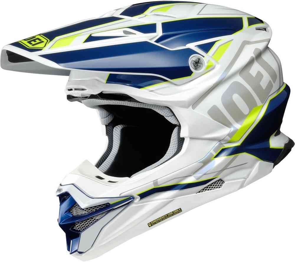 SHOEI VFX WR　Mサイズ　ゴーグル付 Shoei VFX-WR Allegiant White/Blue/Fluo Motocross Helmet | South
