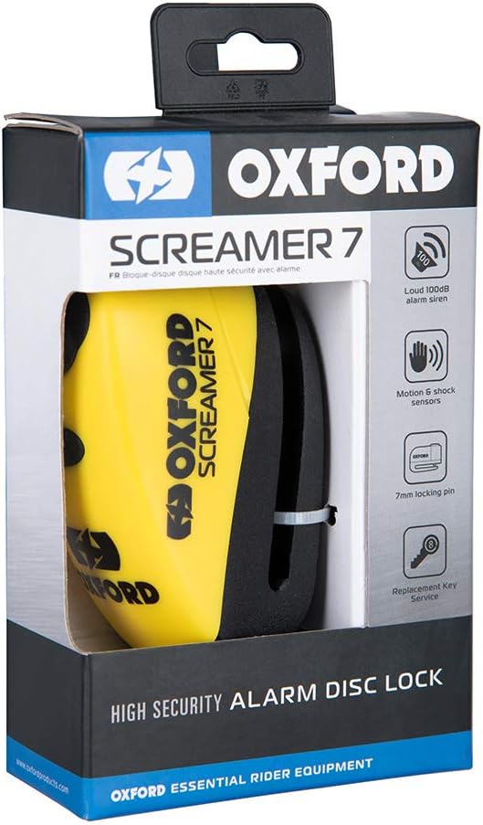 Oxford XA7 Screamer Motorcycle Alarm Disc Lock Black/Fluo – SGI