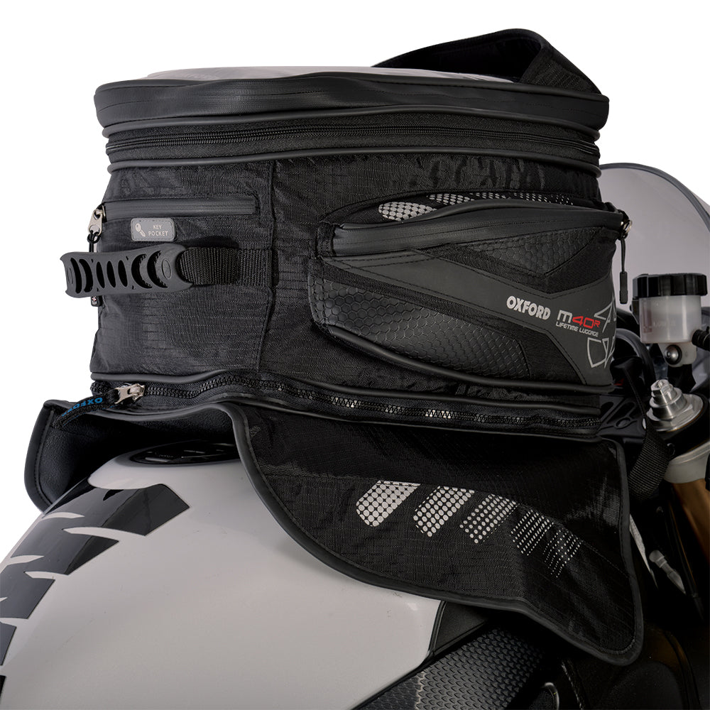 Oxford M40R Motorcycle Tank Bag 40L Black | Motorbike Luggage – SGI