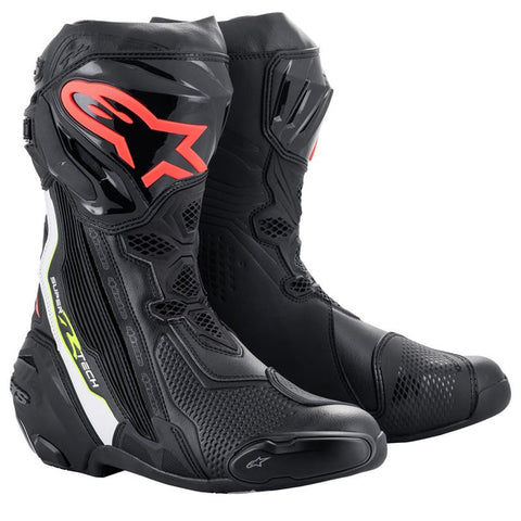Alpinestars Supertech R Black/Red Fluo/White/Yellow Fluo Motorcycle Boots