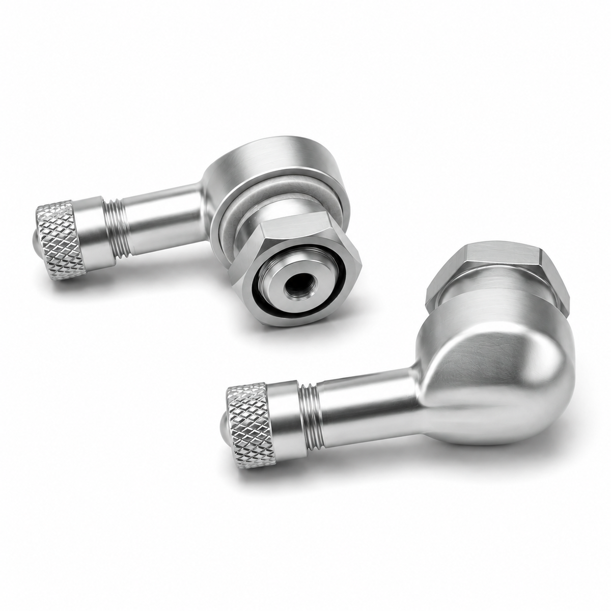 Ridefit 90 Degree Tubeless Alloy Valve Stem 11.3mm (2pk) - Silver