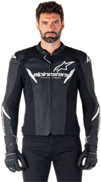 Alpinestars Faster V3 Leather Airflow Jacket Black/White