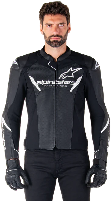 Alpinestars Faster V3 Leather Airflow Jacket Black/White