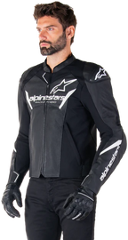 Alpinestars Faster V3 Leather Airflow Jacket Black/White