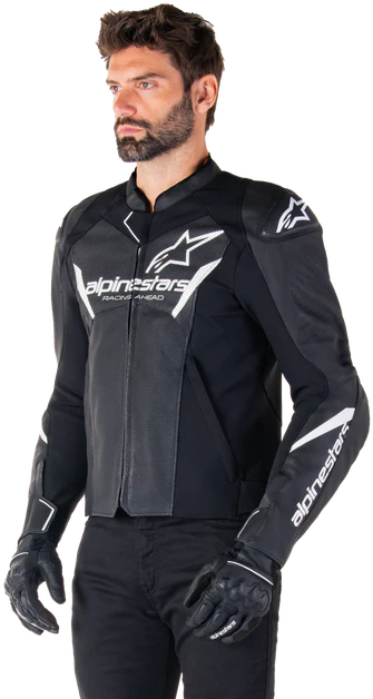 Alpinestars Faster V3 Leather Airflow Jacket Black/White