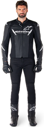 Alpinestars Faster V3 Leather Airflow Jacket Black/White