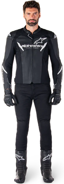 Alpinestars Faster V3 Leather Airflow Jacket Black/White