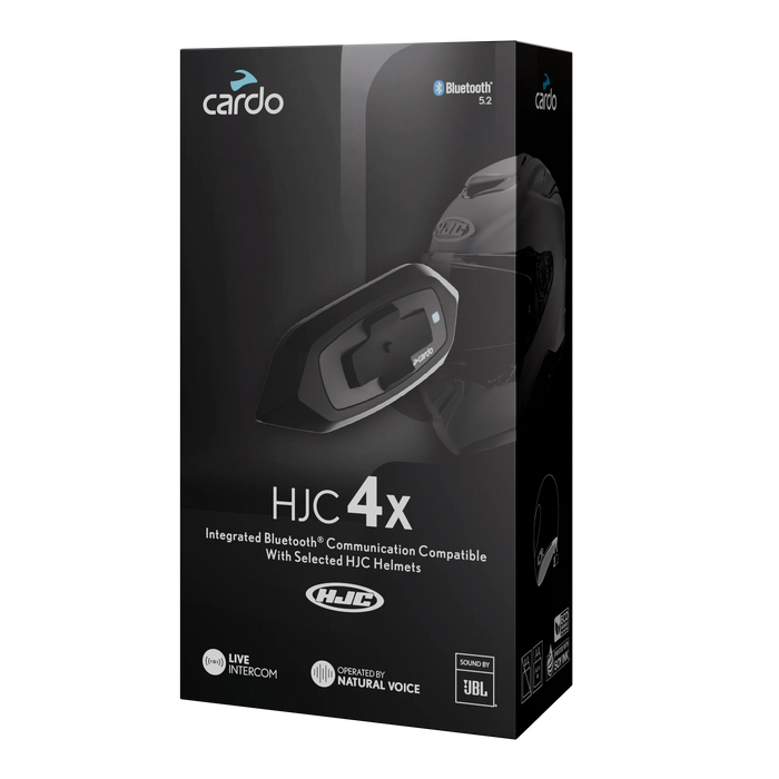 Cardo HJC 4X Bluetooth Communication System Single Pack