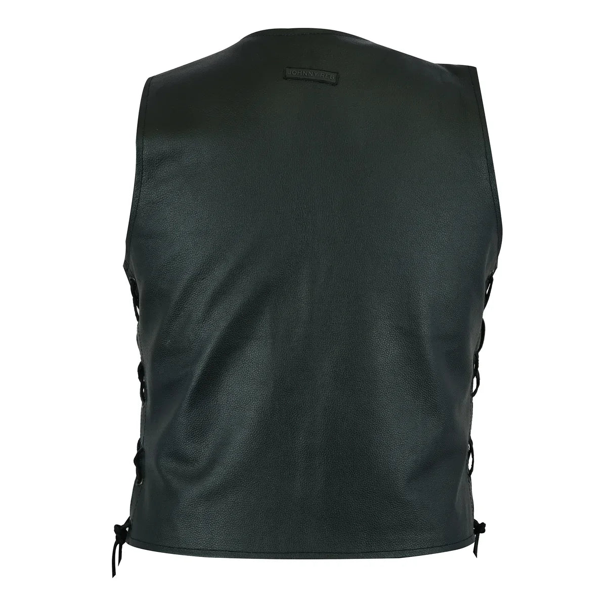 Johnny Reb Mens Plenty Leather Vest Black