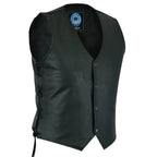 Johnny Reb Mens Plenty Leather Vest Black