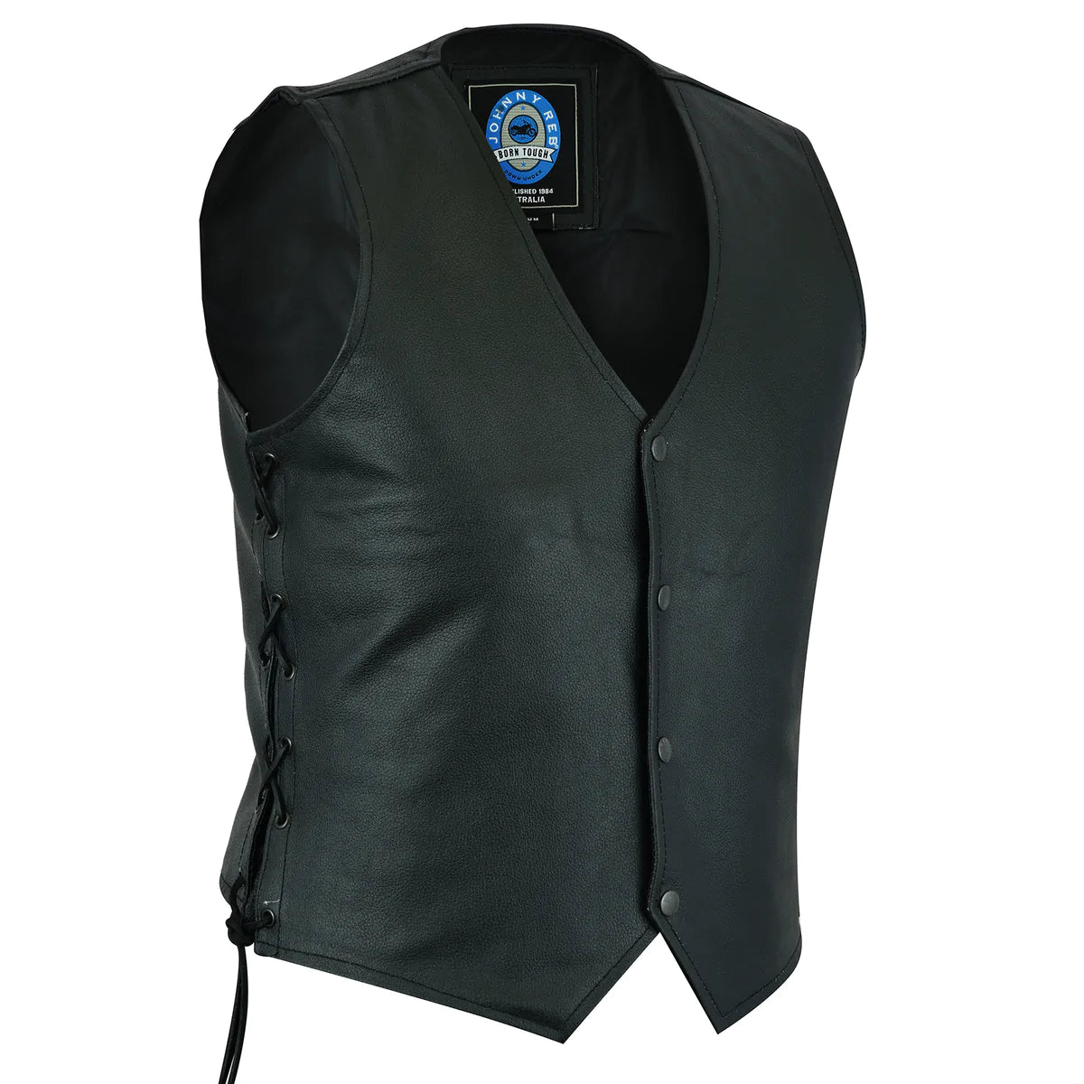 Johnny Reb Mens Plenty Leather Vest Black