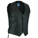 Johnny Reb Mens Plenty Leather Vest Black