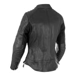 Oxford Beckley Ladies Leather Motorcycle Jacket Black