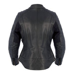Oxford Beckley Ladies Leather Motorcycle Jacket Black