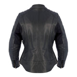 Oxford Beckley Ladies Leather Motorcycle Jacket Black