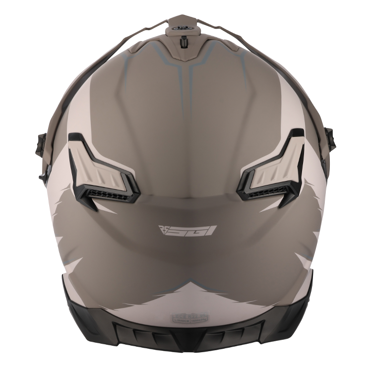 SGI Realm Ascent Sand/Gun-Metal Fibreglass Motorcycle Helmet | RSA