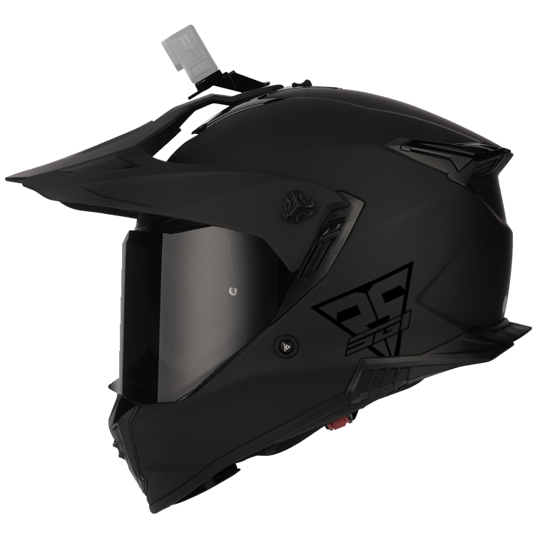 SGI Realm Matt Black Fibreglass Motorcycle Helmet