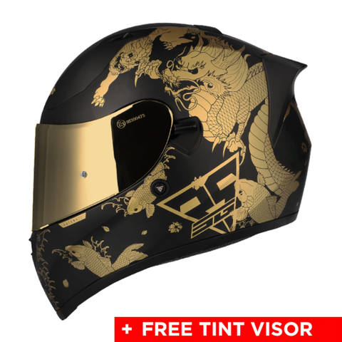 SGI Seca Katana Black/Gold Motorcycle Helmet