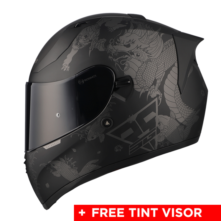SGI Seca Katana Black/Gun Metal Motorbike Helmet