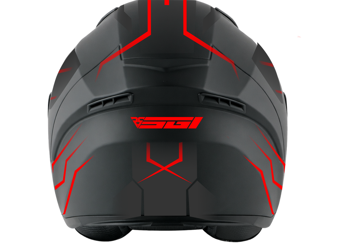 SGI Core Tron Red Full Face Motorcycle Helmet
