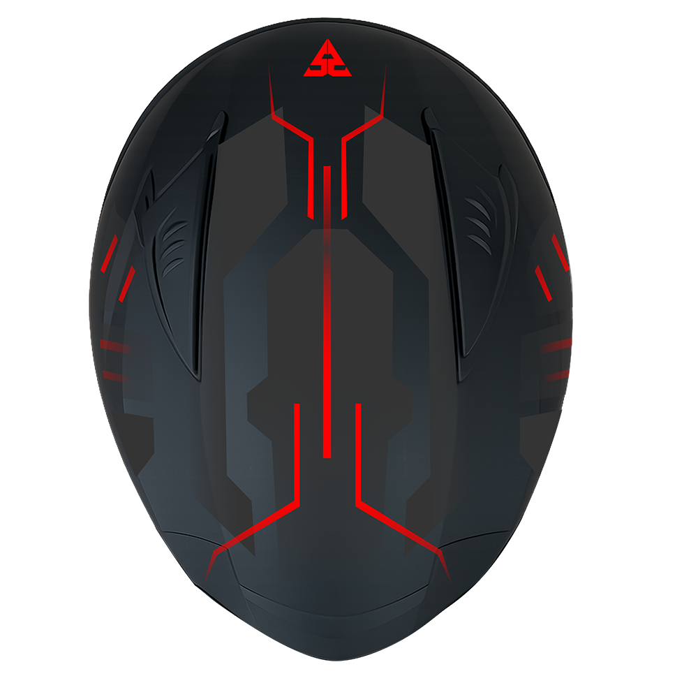 SGI Core Tron Red Full Face Motorcycle Helmet