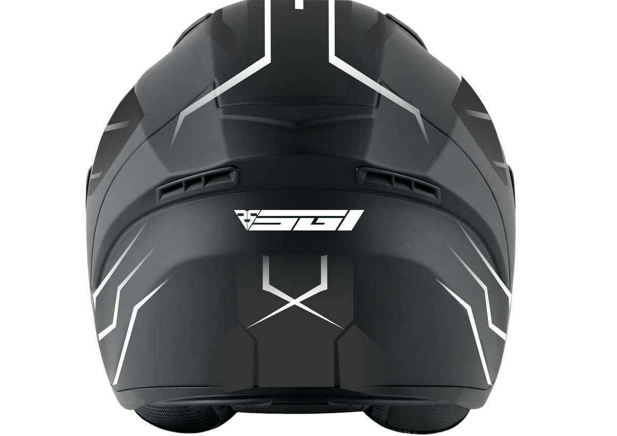 SGI Core Tron White Full Face Motorcycle Helmet