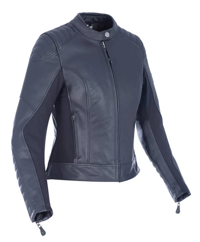 Oxford Beckley Ladies Leather Motorcycle Jacket Black