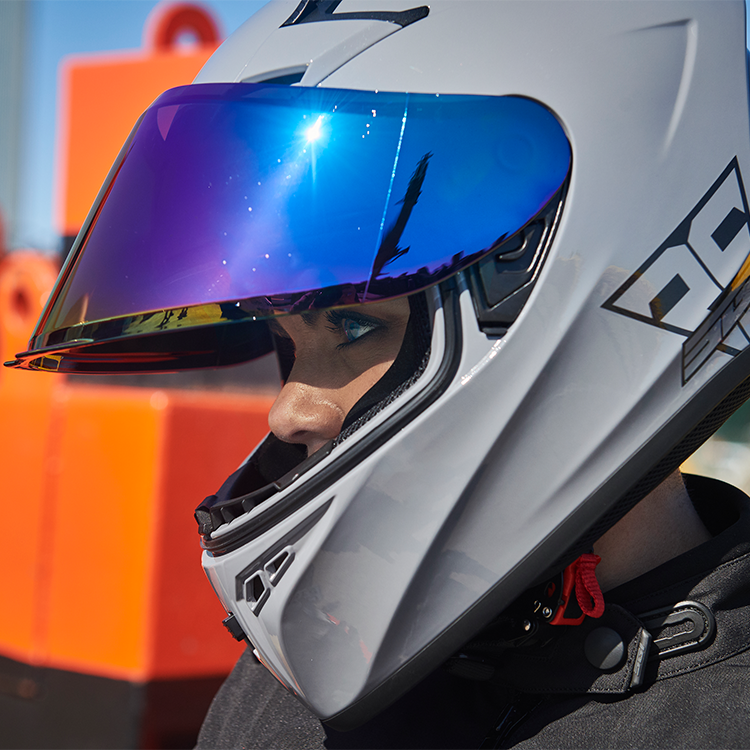 SGI Tyro Gloss Grey Motorcycle Helmet