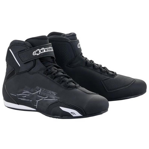 Alpinestars Sektor Shoes Black/White Motorbike Boots | Motorcycle