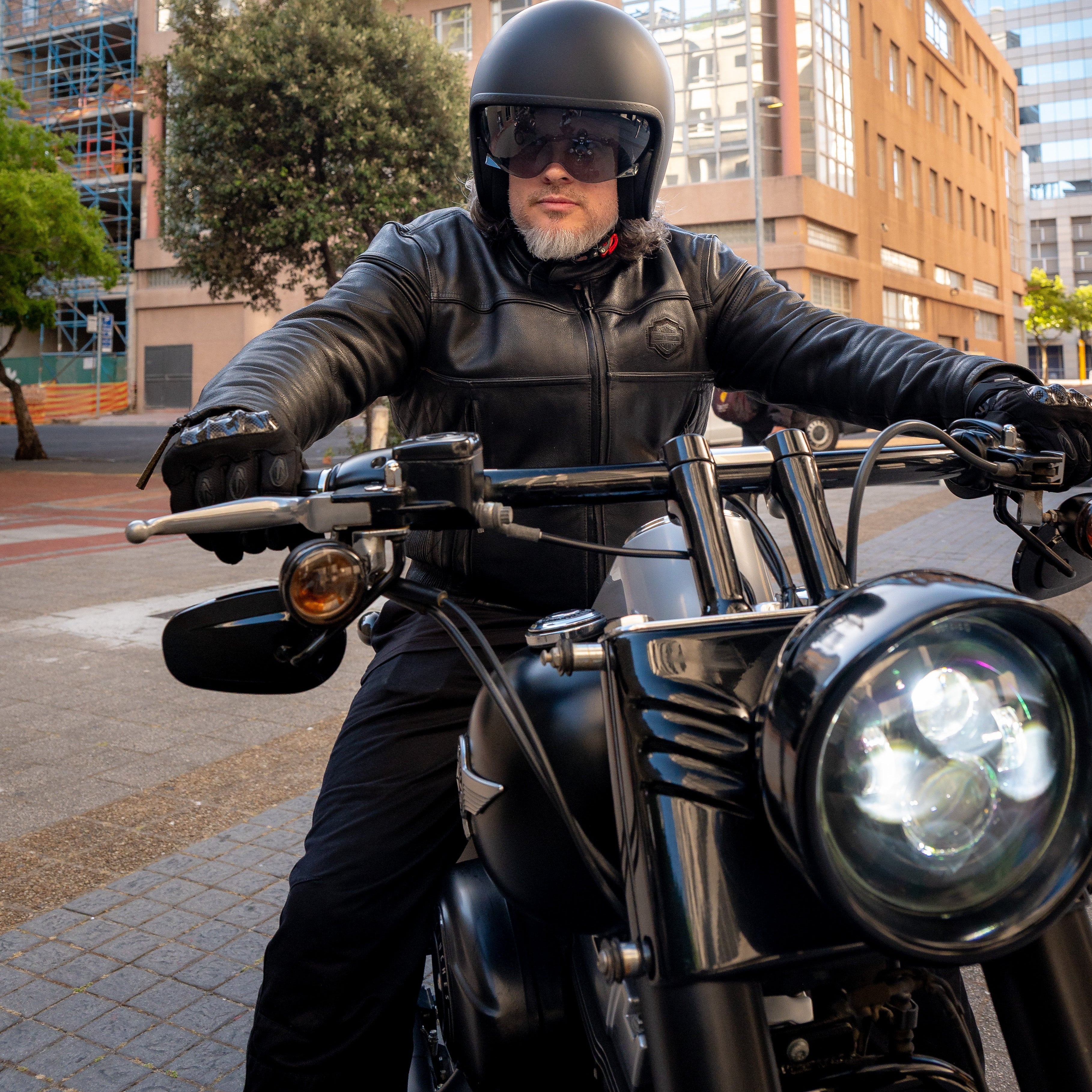 cruiser motorcycle helmets south africa SGI Raven Matt Black Open Face Motorcycle Helmet