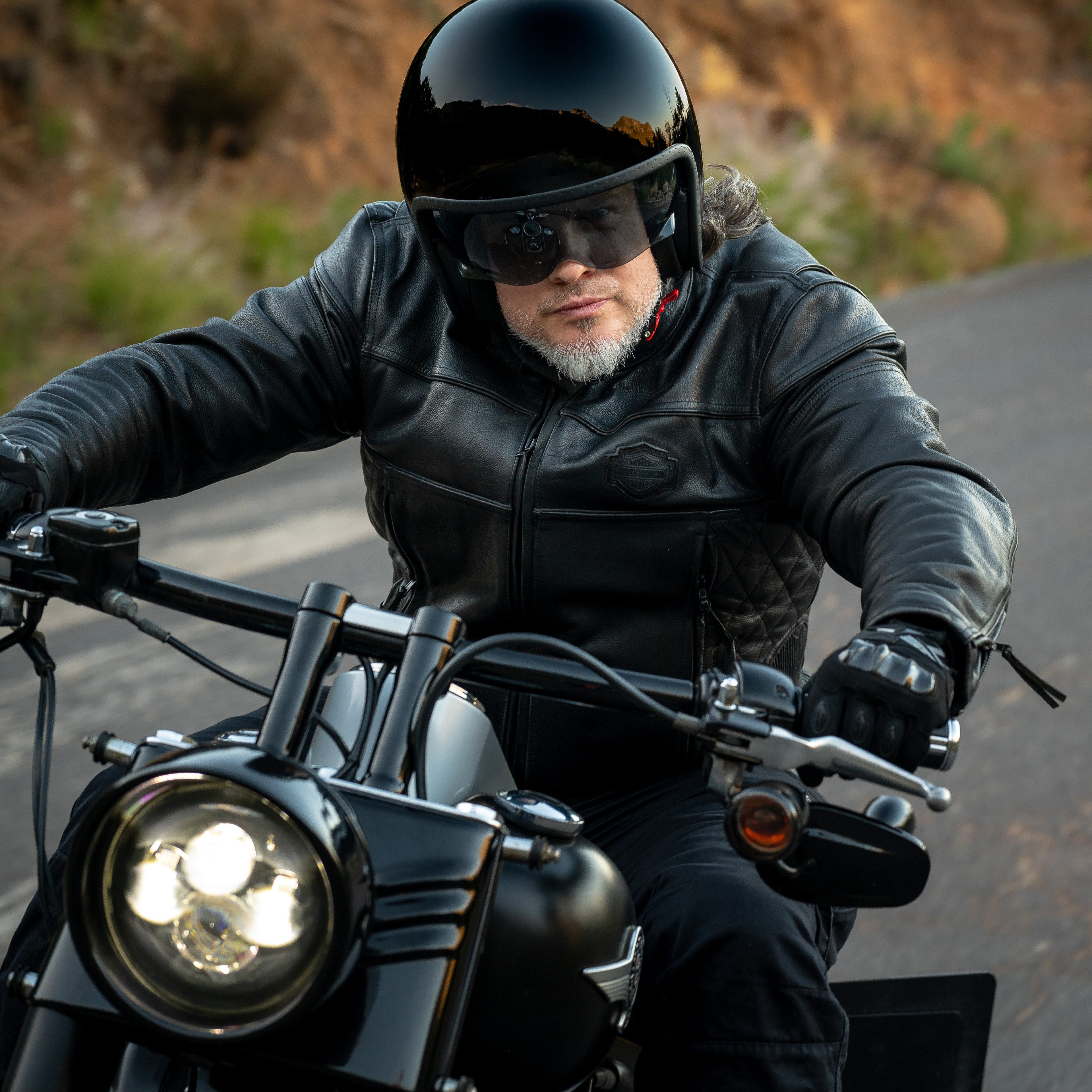 SGI Raven Gloss Black Open Face Motorcycle Helmet