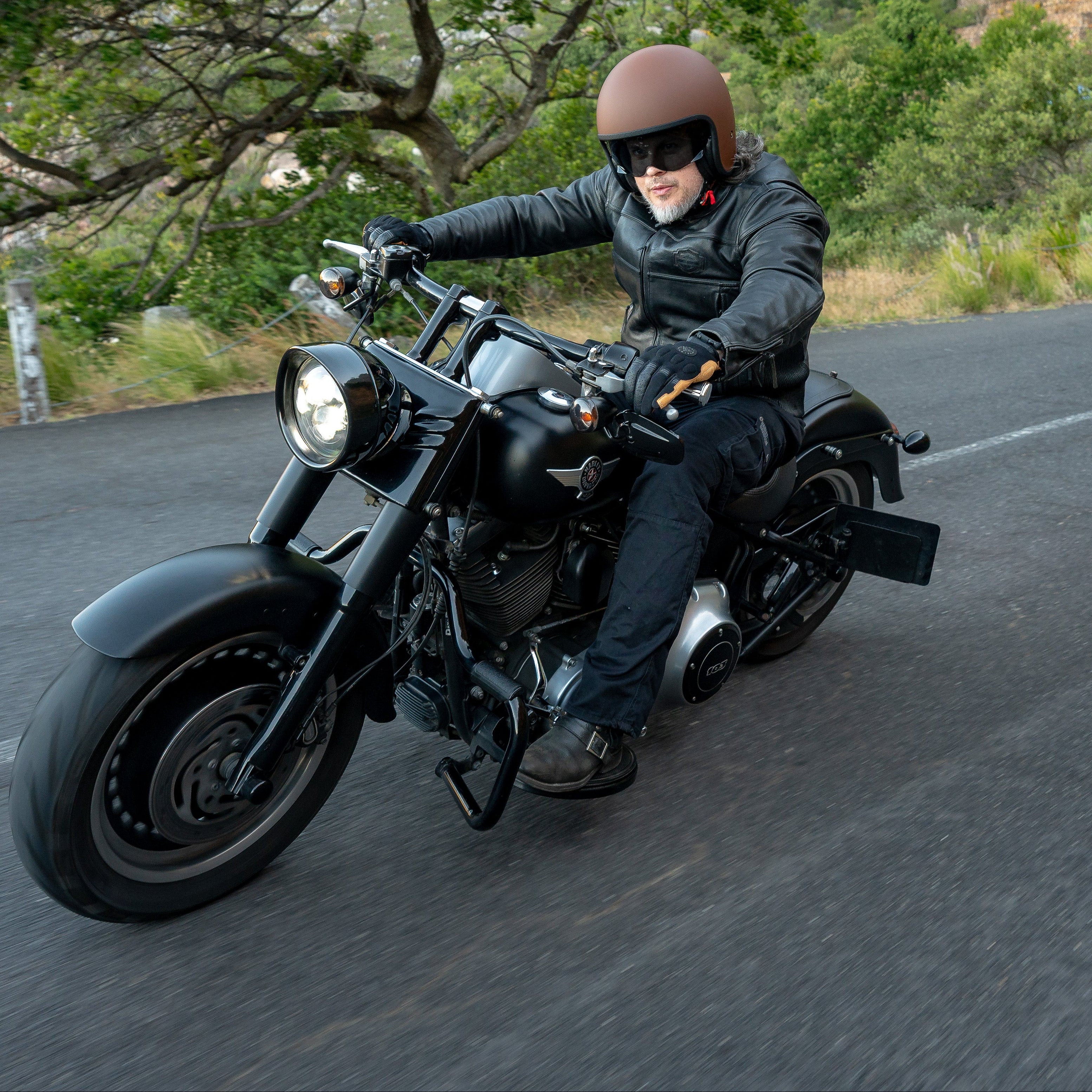 SGI Raven Matt Brown Open Face Motorcycle Helmet | Biker Helmets RSA