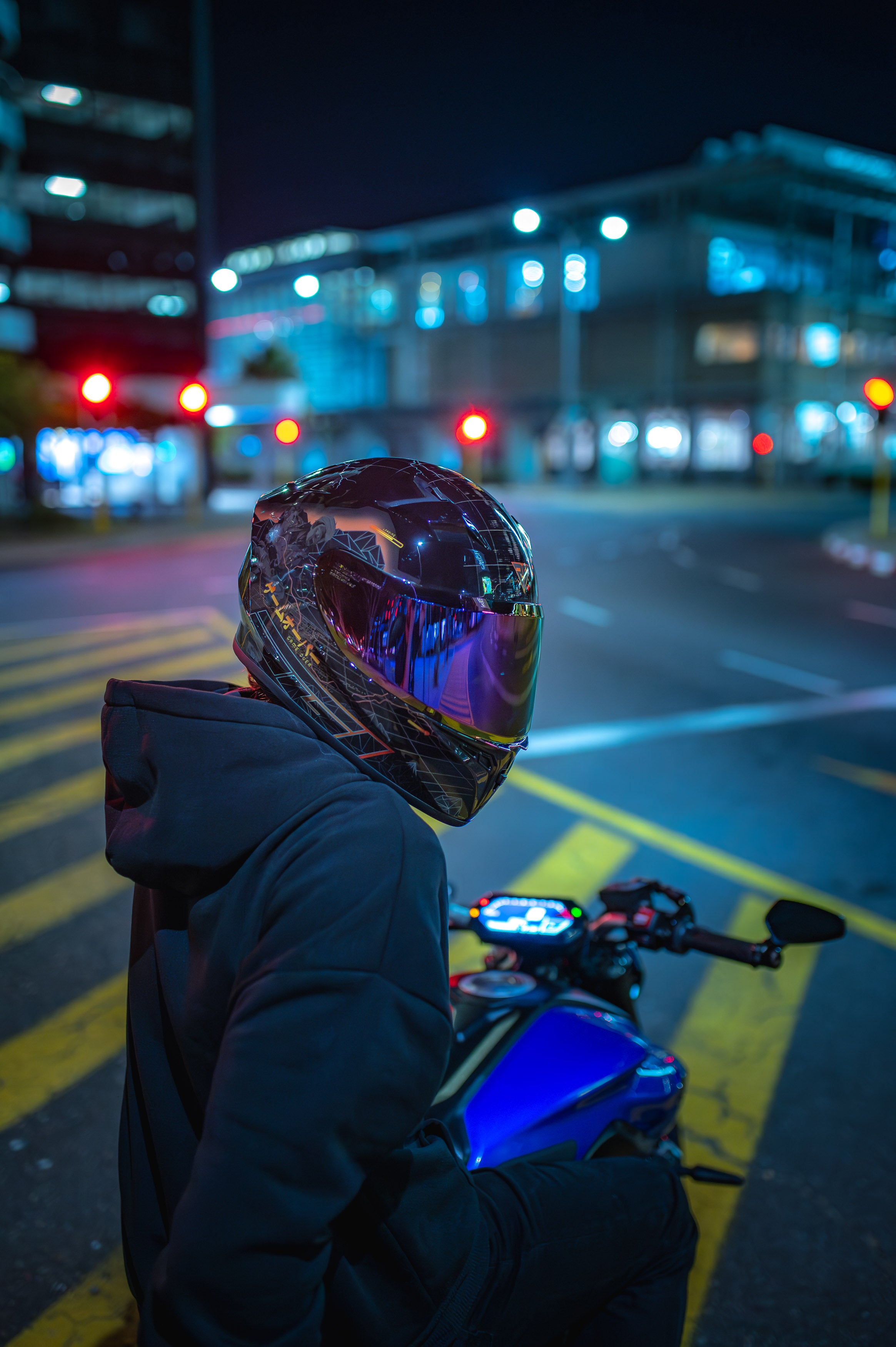 SGI Tyro Void Charcoal/Orange Motorcycle Helmet