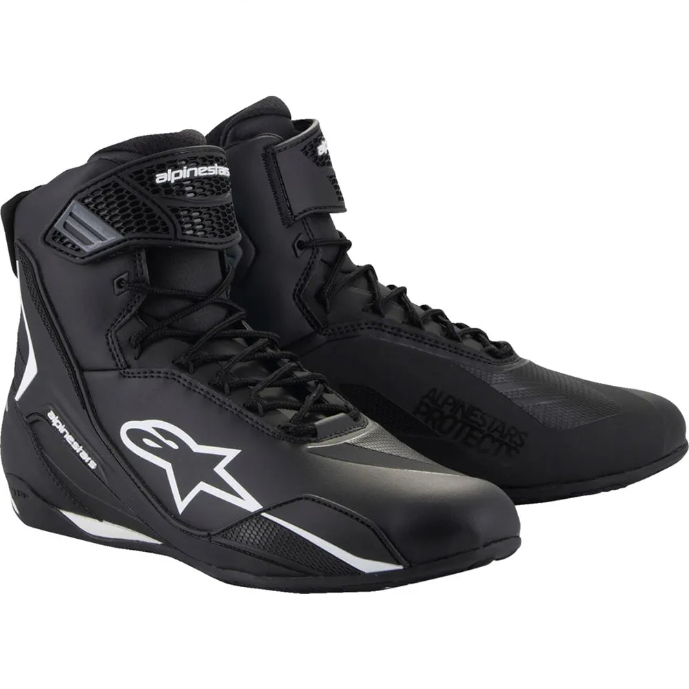 Alpinestars Faster-4 Shoes Black/White Motorbike Boots