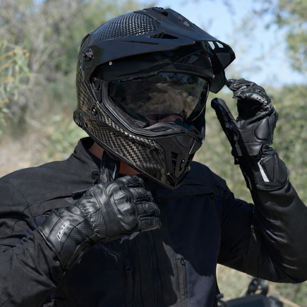 SGI Realm Carbon Fibre 9K Adventure Motorcycle Helmet