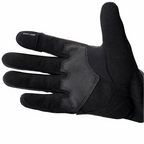 Black tactical glove on a white background