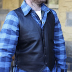 Johnny Reb Mens Plenty Leather Vest Black