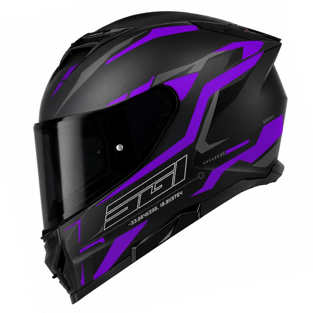 SGI Venom Apex Purple Full Face Motorcycle Helmet