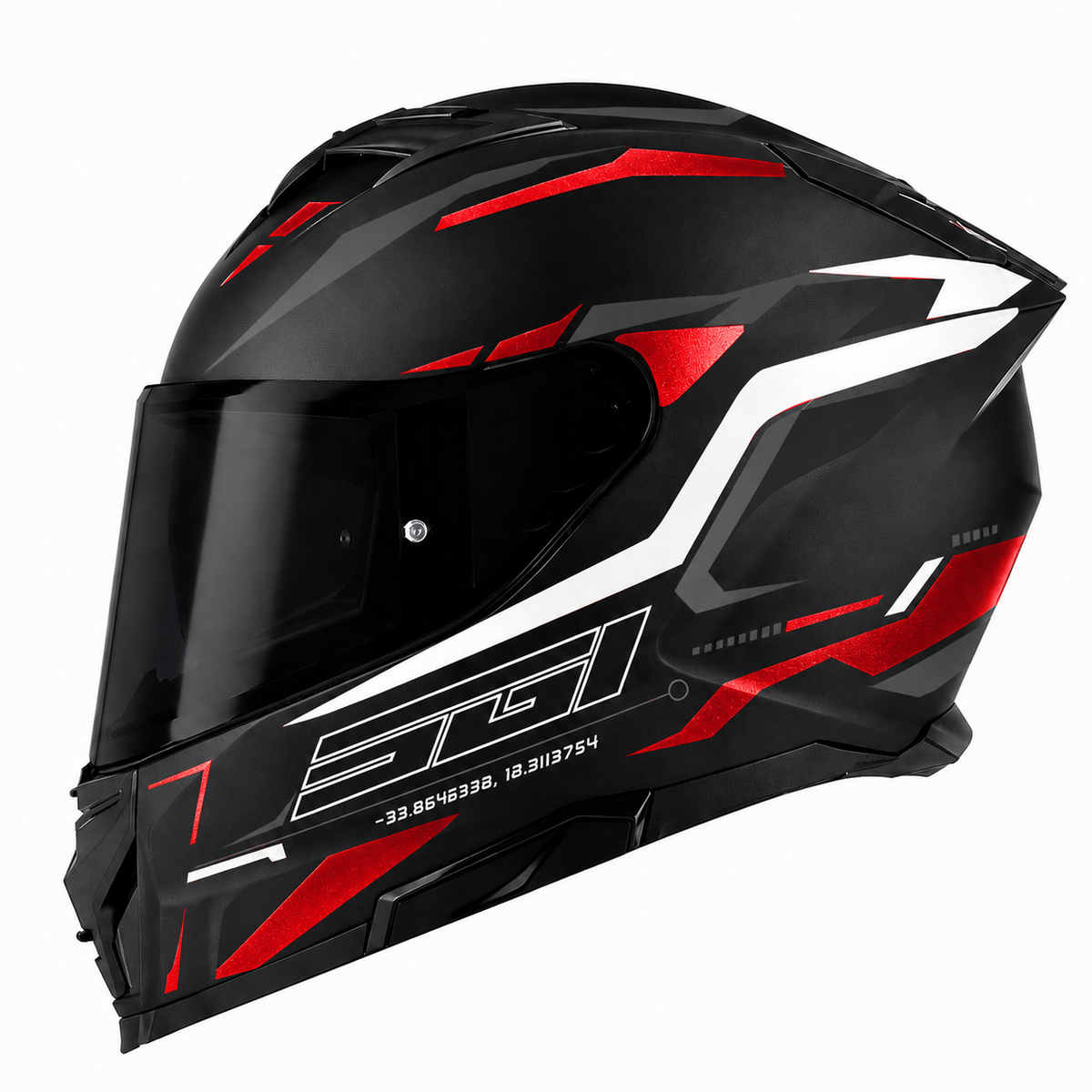 SGI Venom Apex Metallic Red Full Face Motorcycle Helmet
