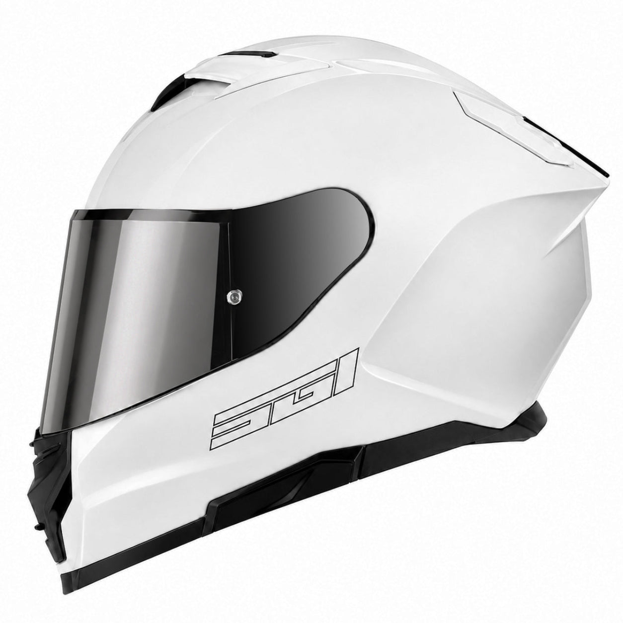 SGI Venom Gloss White Full Face Motorcycle Helmet