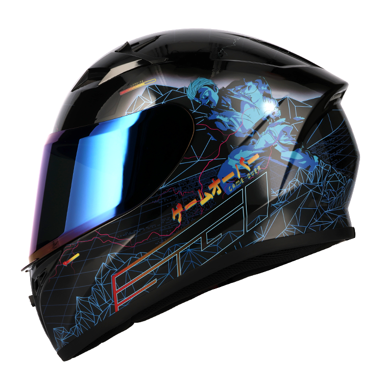 SGI Tyro Void Blue/Pink Motorcycle Helmet