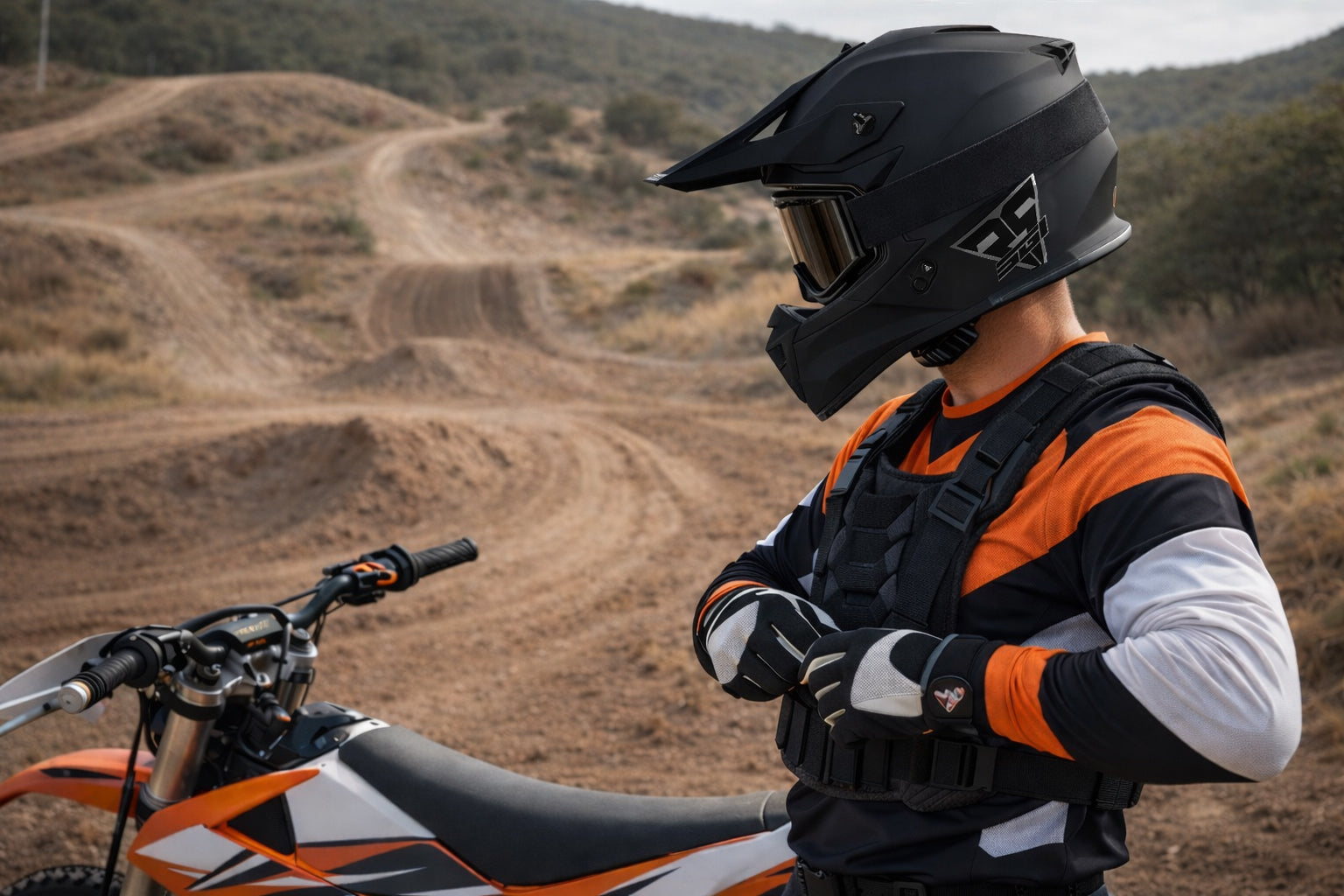 SGI Vortex MX Matt Black Motocross Helmet