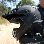 SGI Realm Ascent Gun-Metal/White Fibreglass Motorcycle Helmet