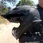 SGI Realm Ascent Gun-Metal/White Fibreglass Motorcycle Helmet